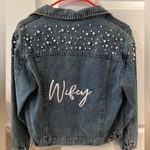 David’s Bridal Jean Wifey Jacket